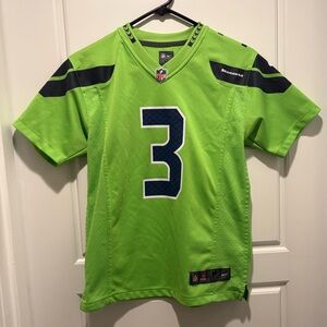 Seattle Seahawks Russell Wilson Green Nike NFL On Field Jersey #3 Youth Medium M